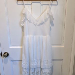 French Connection Slinky White Lace Slip Dress